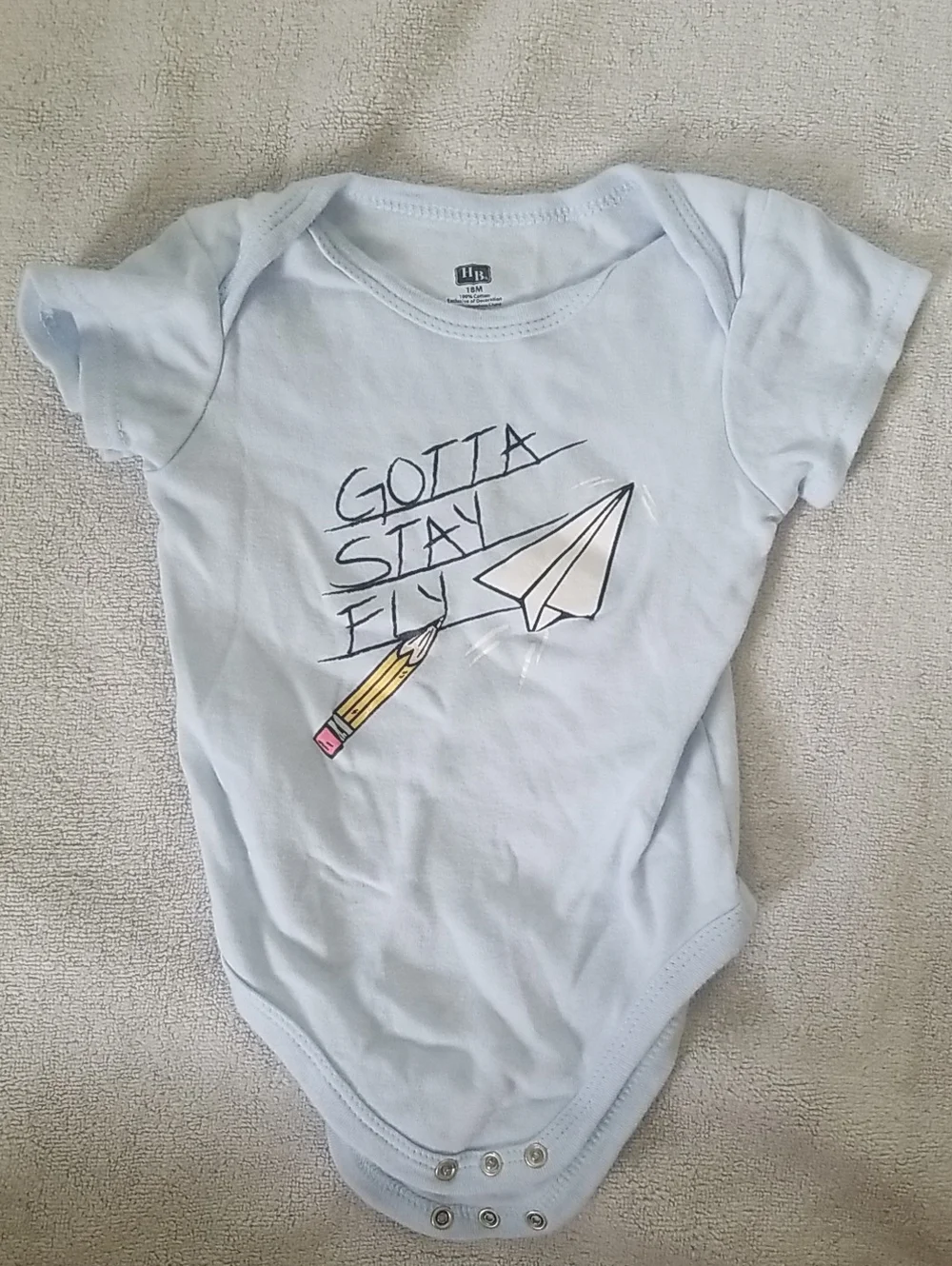 Gotta Stay Fly Light Blue Baby One-Piece Bodysuit